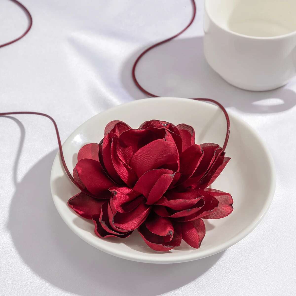 Ingemark Exaggerated Big Rose wer Choker Necklace for Women Wed Bridal Goth Kpop Adjustable Bowknot Chain Y2K Accessories New