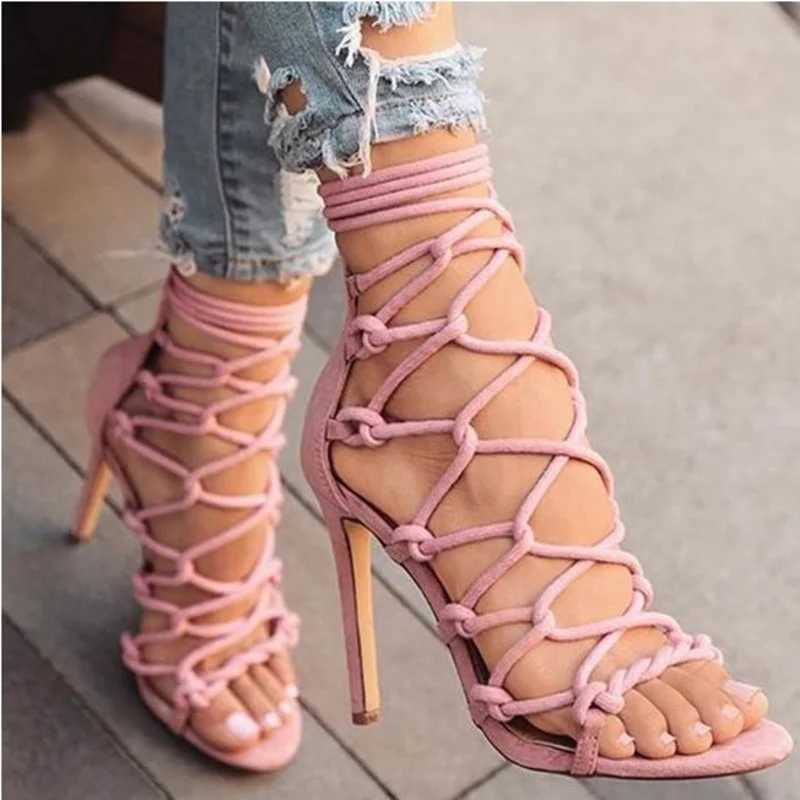Womens Cross Strap Open Toe Sandals Pumps Shoes Womens Sandals Sexy High Heels ShoesXJ2500305