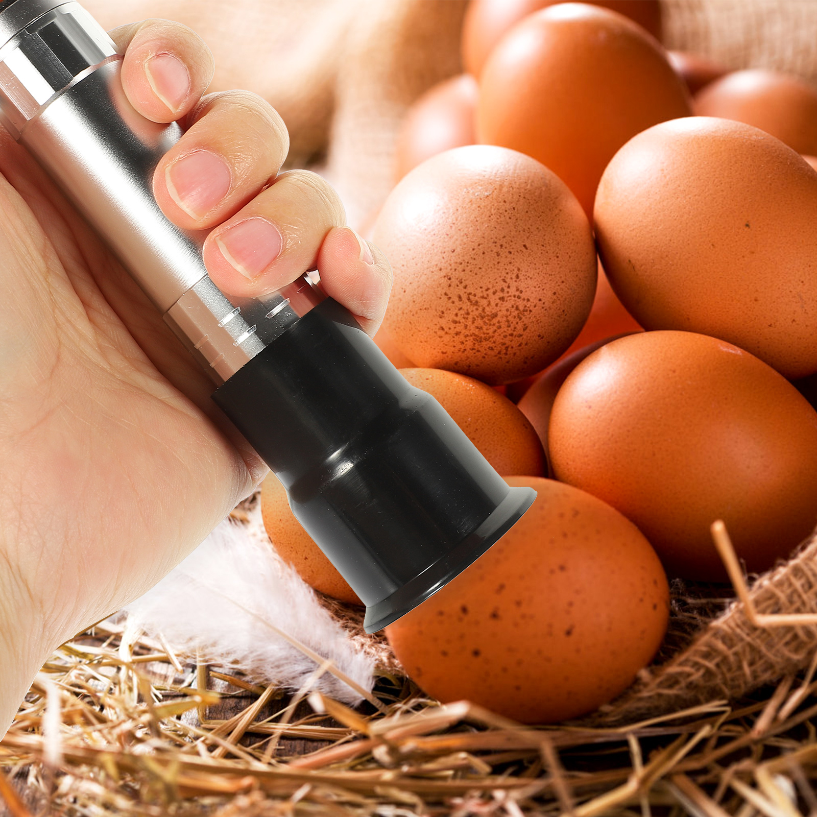 Hand Held Egg Lamp Light Candler for Quail Incubator Eggs Poultry Incubation Tool Aluminum Alloy Candling Equipment Tester