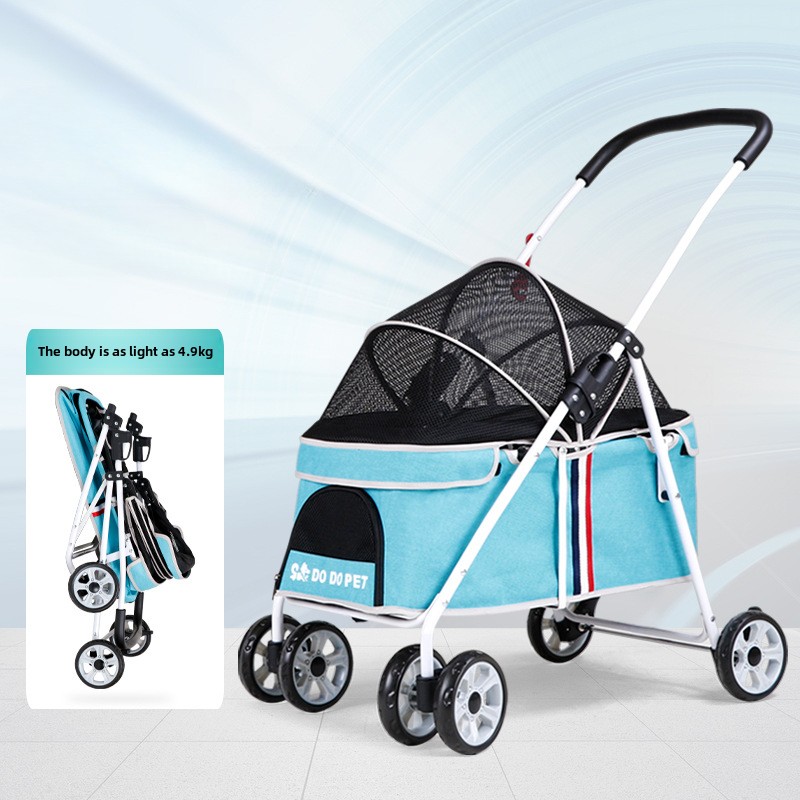 Pet Stroller Detachable and Easy Folding Travel Breathable Aluminum Cat Dog Baby Outdoor Cat Dog Transporter