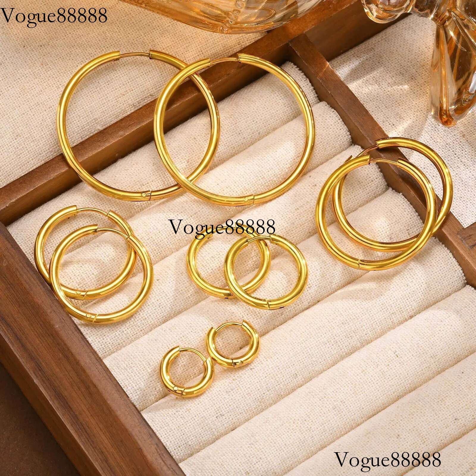 Vnox 11/20/25/30mm Hoop Earrings for Women Girls, Simple Minimalist Stainless Steel Hies, Anti Allergy Hoops