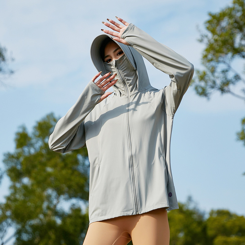 tracksuit Sunscreen clothes for women, made of original gauze with a cloud and ice like texture, detachable large brim, men's UV resistant UPF50+