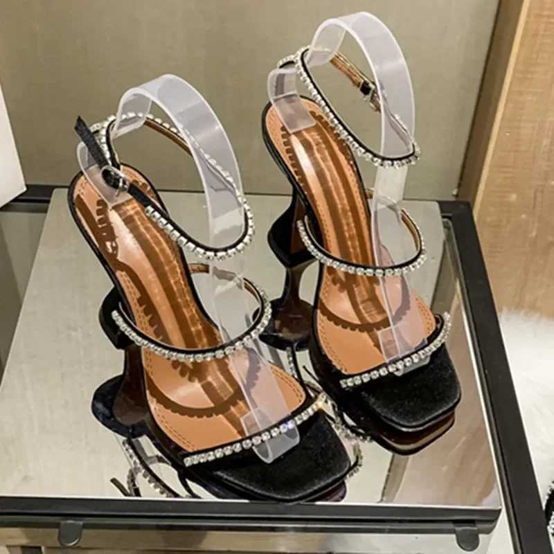 2024 Summer New Womens High Heels Rhine Chain Decorative SandalsXJ2500305