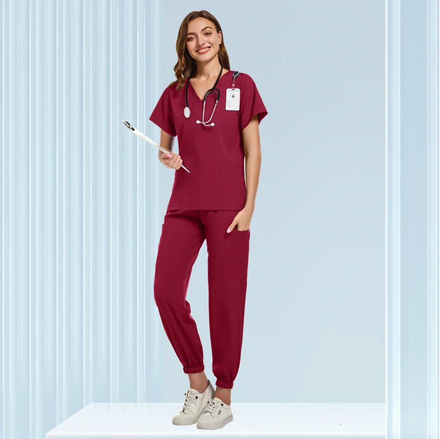 Unisex Doctor Uniforms Men Women Nursing Clothes Beauty Costume Nursing Scrubs Sets Dentist Workwear Clinical Tops Pants 250304