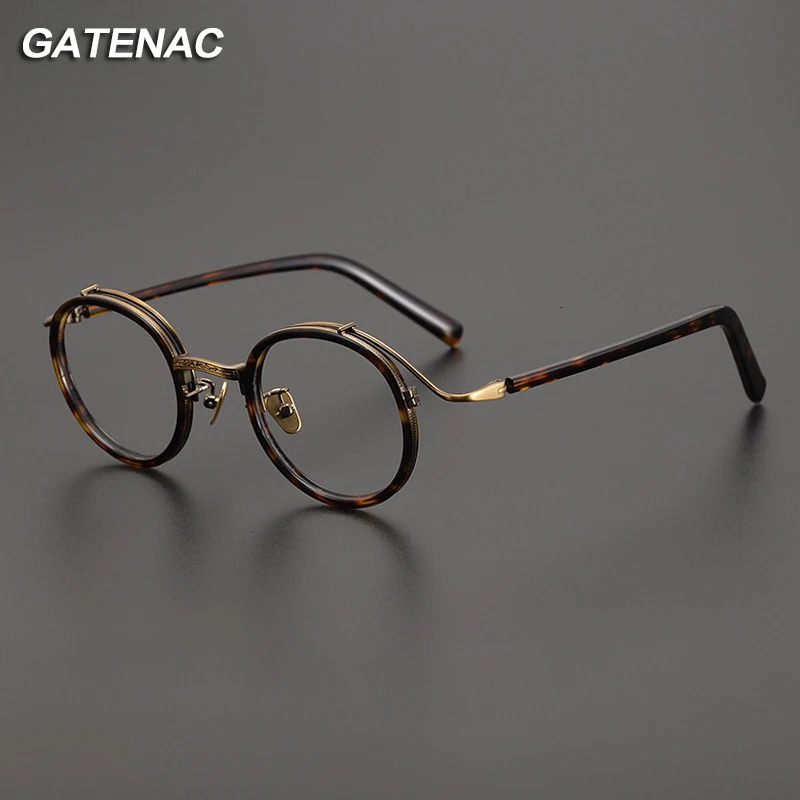 Vintage Acetate Glasses Frame Men Round er Handmade High Quality Eyeglasses Frame Women Retro Korean Eyewear 250303