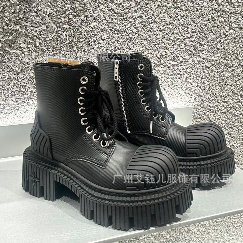 SMFK Future Ripple Motorcycle Short S0010B4/SL Cross Flower Gear Martin Boots Women's Shoes 25 Year Spring New