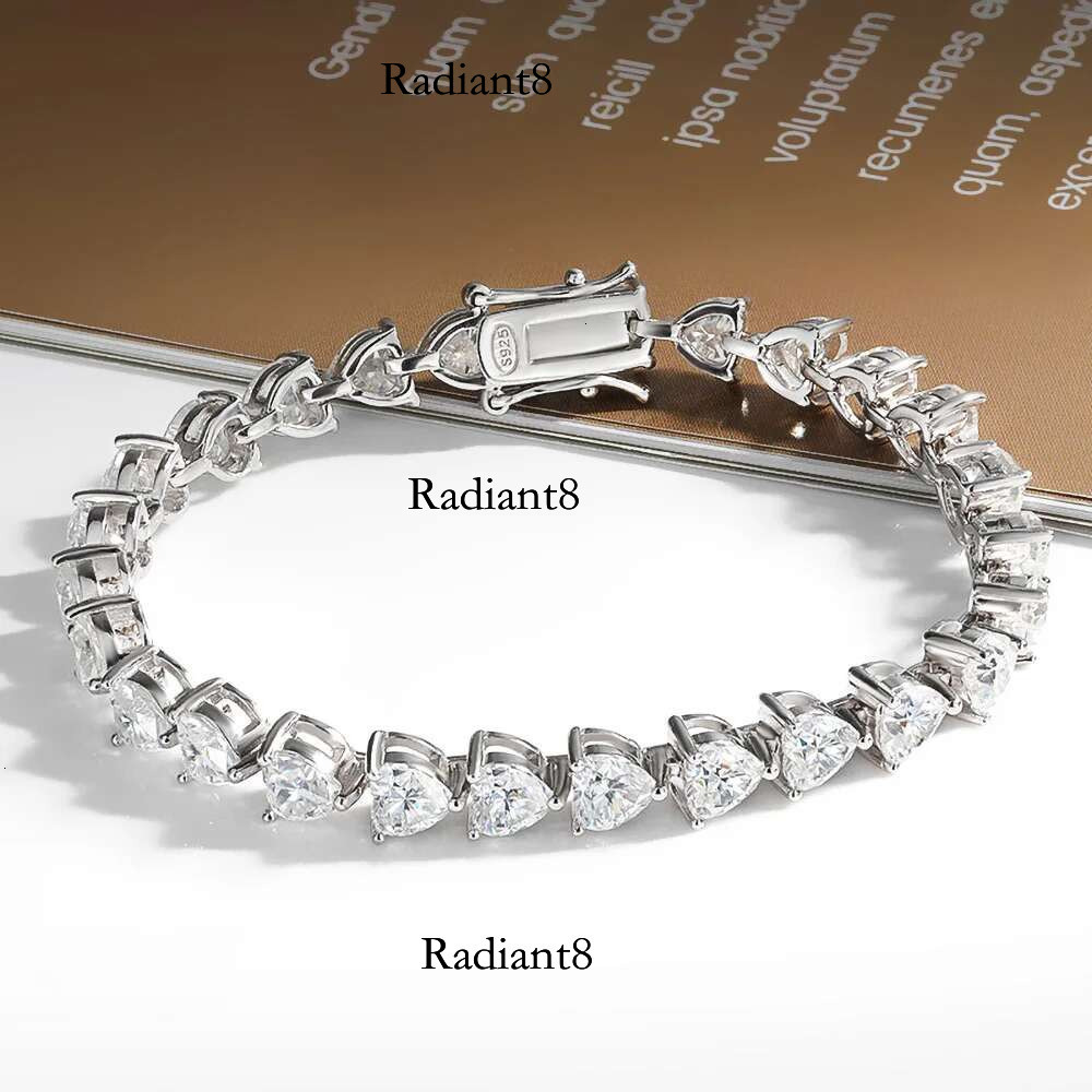 Serenity D Color Heart Cut Moissanite Tennis For Women Man S Sterg Sier Sparkg Hand Chain Couples Bracelet
