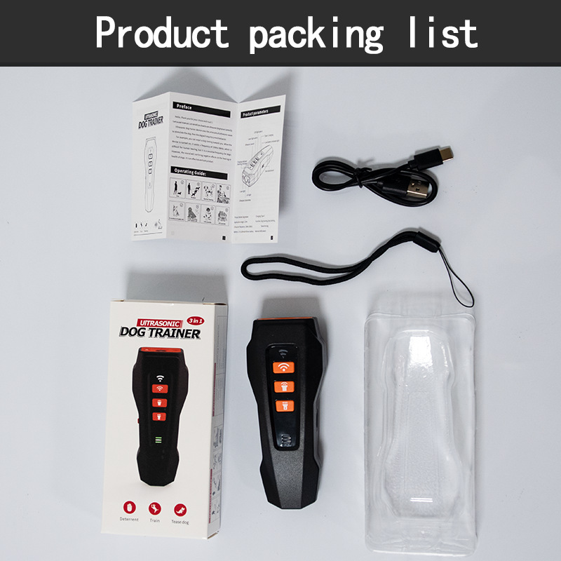 Dog Bark Stopper, 3-in-1 Rechargable Ultrasonic Dog Repeller , Training Tool for Unwanted Dog Behavior , Safe and Easy to Use