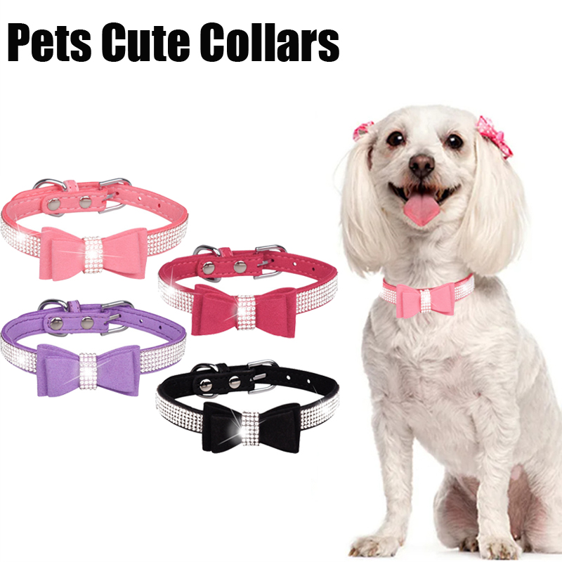 Elastic Cute Bow Tie Christmas Red Collar for Pets - Adjustable Fit for Cats and Small Dogs