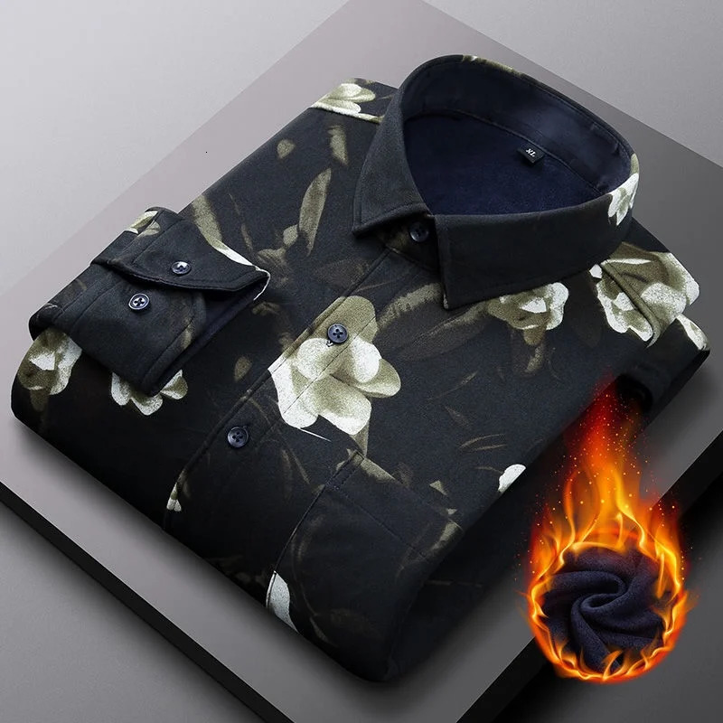 2025 spring shirts flower n high quality thicken casual mens shirtautumn smart shirt mensize M5XL KCY019 250227