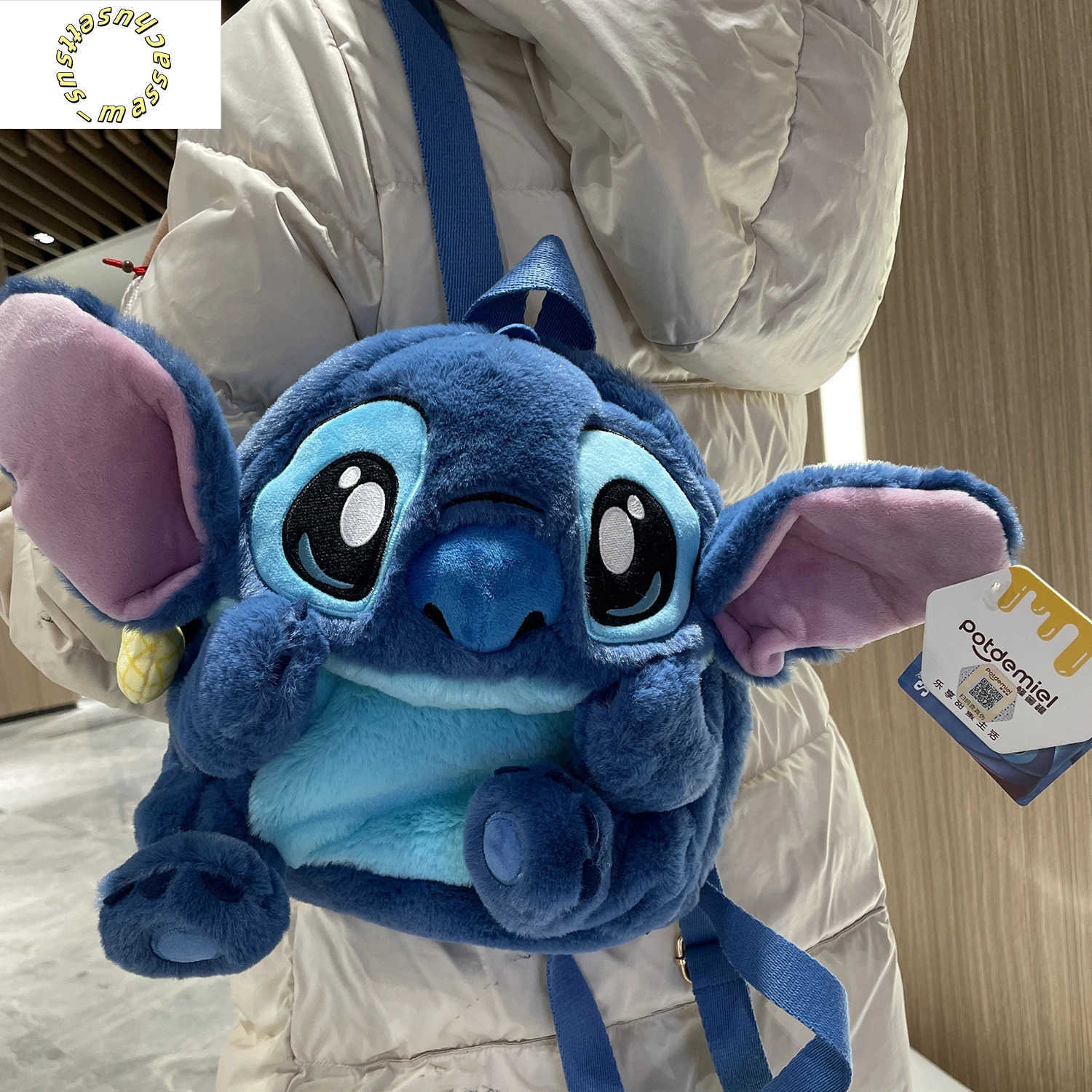 Backpacks High Quality Original Lotso bear Stitch plush Toy Stuffed Doll Stitch backpacks student backpack plush bag Children Gift Y250305VTM2