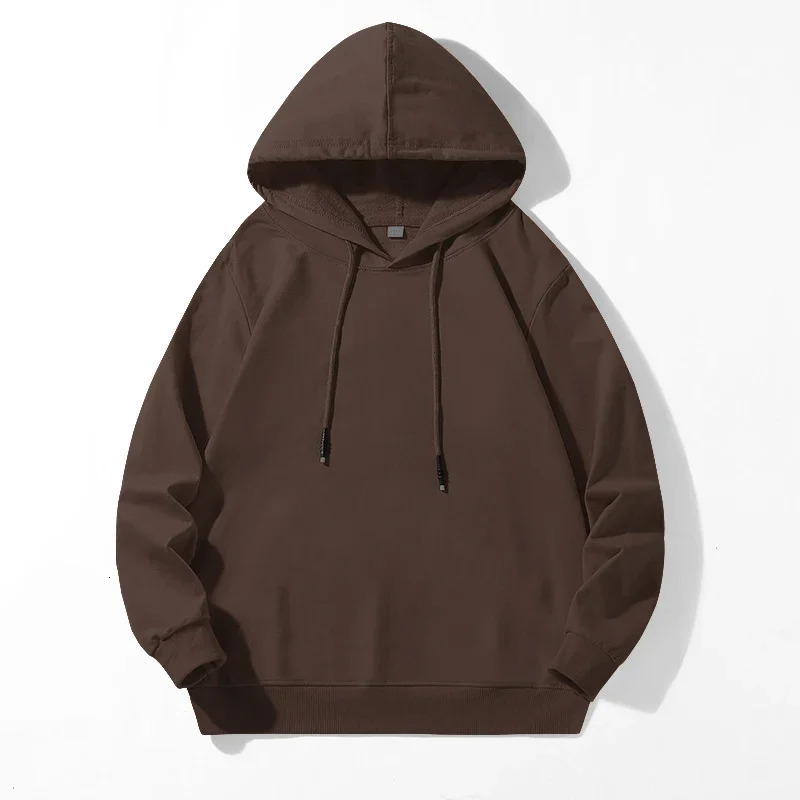 Womens Sweatshirts Long Sleeve Autumn Spring Casual Hoodies Streetwear Hoody Woman Loose Solid Versatile Pullover Black Brown 250304