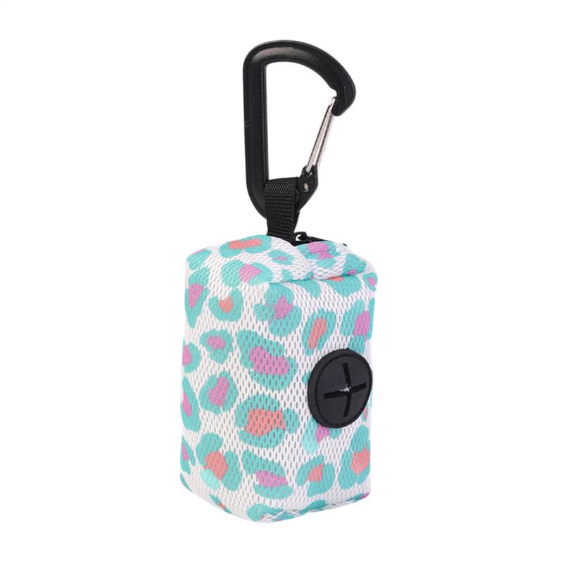 Dog Bag Holder Portable Pet Leashes Storage Multifunctional Poop Bag Carrier Dog Poop Bags Rolls Holder With Carabiner Clip For