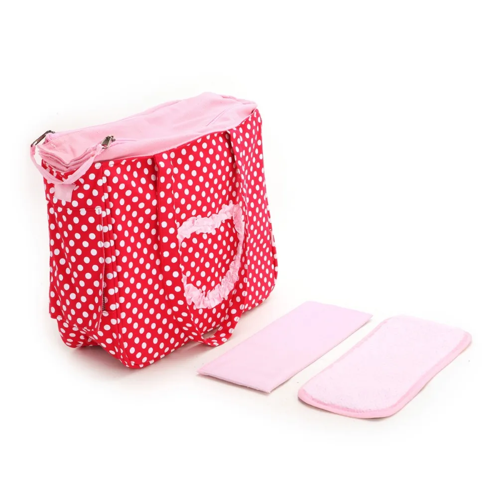 Red Love Pattern Dot Dog Carrier Purse Pet Travel Bag Cat Portable Handbag Soft Sided Tote with Fleece Pads for Small Pets