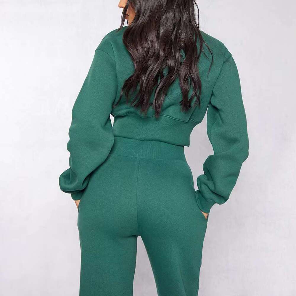 Custom Oversized Brushed Cotton Sweater Plus Size Women Crew Neck Long Sleeve Crop Top Pullover Cropped Crewneck Sweatshirt