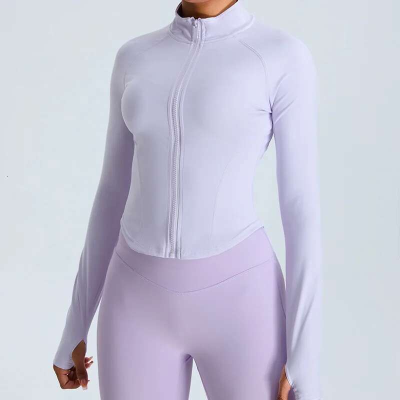 Outdoor Zipper Sports Long Sleeved Women Slim Yoga Clothes Quick Dry Cardigan Stand Up Collar Running Fiess Jacket Top Kl-My