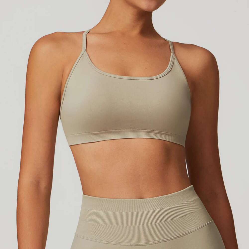 Cross Women Strap Yoga Bra High Support Impact Sports Underwear Running Workout Tank Top Fiess Padded Bralette Kl-My