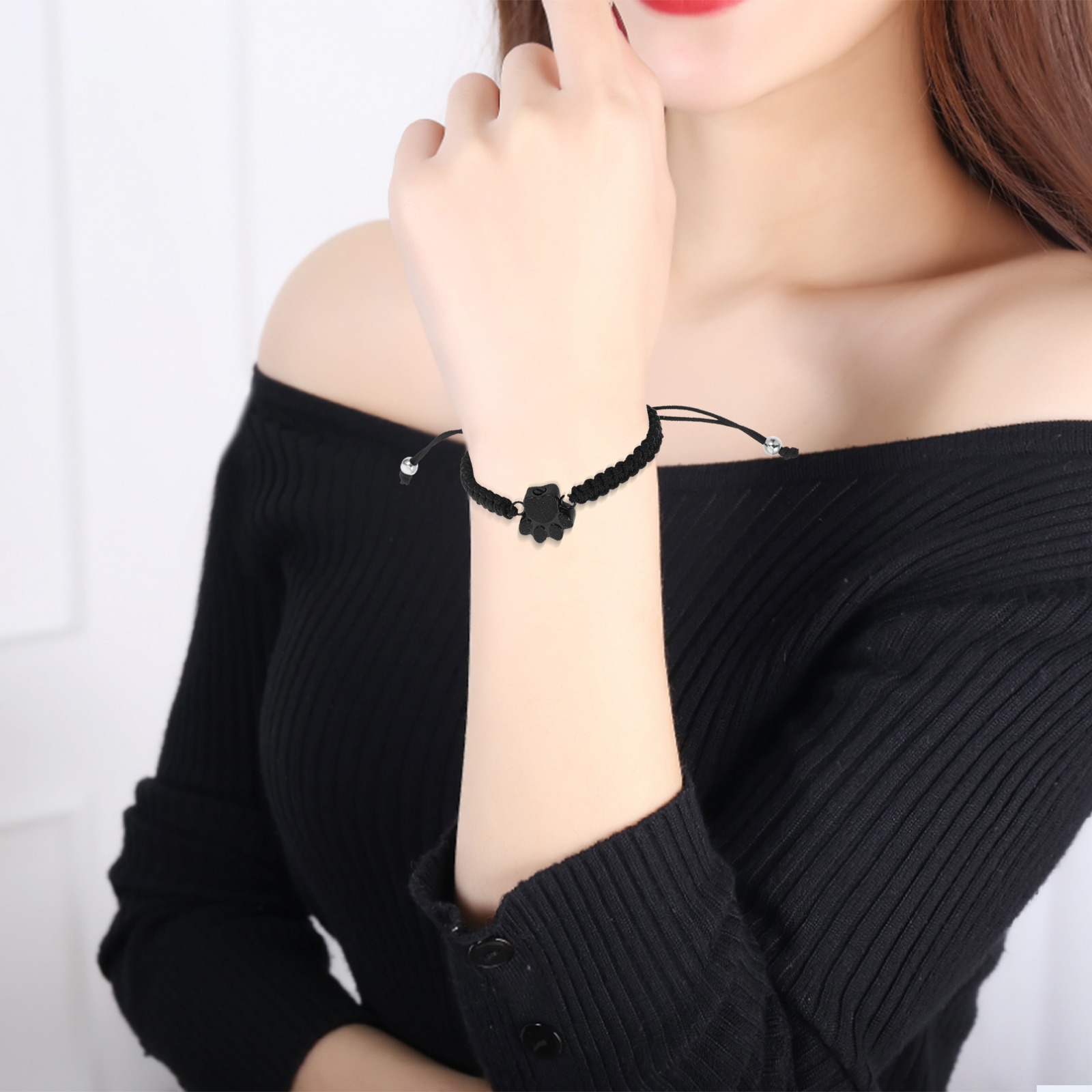 Pet Cremation Bracelet Cat Dog Jewelry Keepsake Ashes Paw Print Urn Urns for Dogs Women