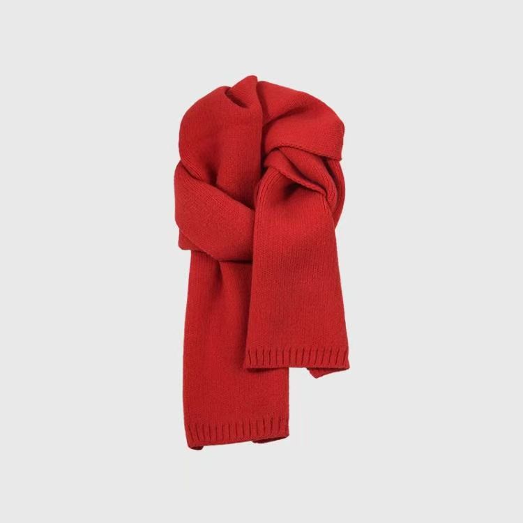 T227 stylish knitted warm scarf winter 2025 new neck scarf Korean version high-end pure color winter gift