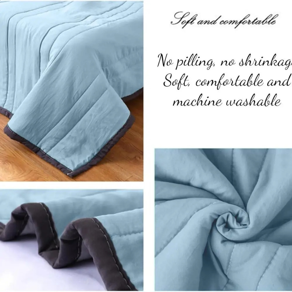Double Sided Cooling Blanket Cold Effect Breathable Conditioning Quilt Spring Summer Solid Color Cooler Quilt 250304