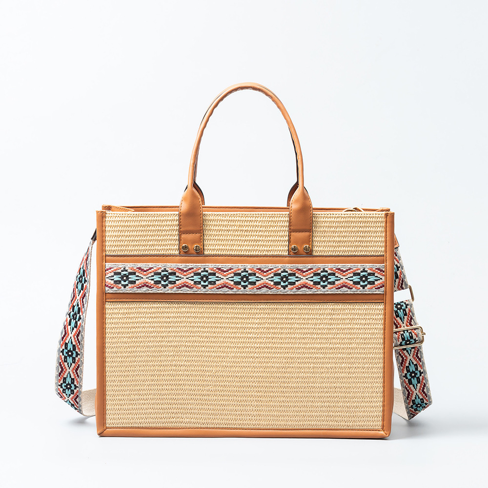 Grass Large Capacity Woven Tote New Commuting Women's Bag, High-End Feeling