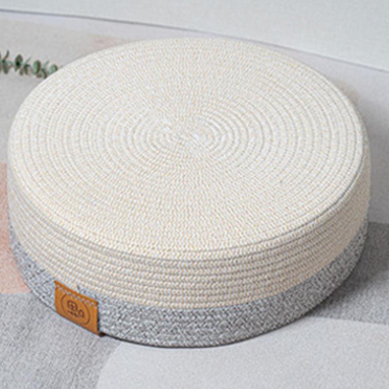 Woven Cat Basket Comfortable Pet Nest Kitten Sleeping Basket Scratching Board Mat Indoor Soft Cotton Rope Scratching Nap Bed