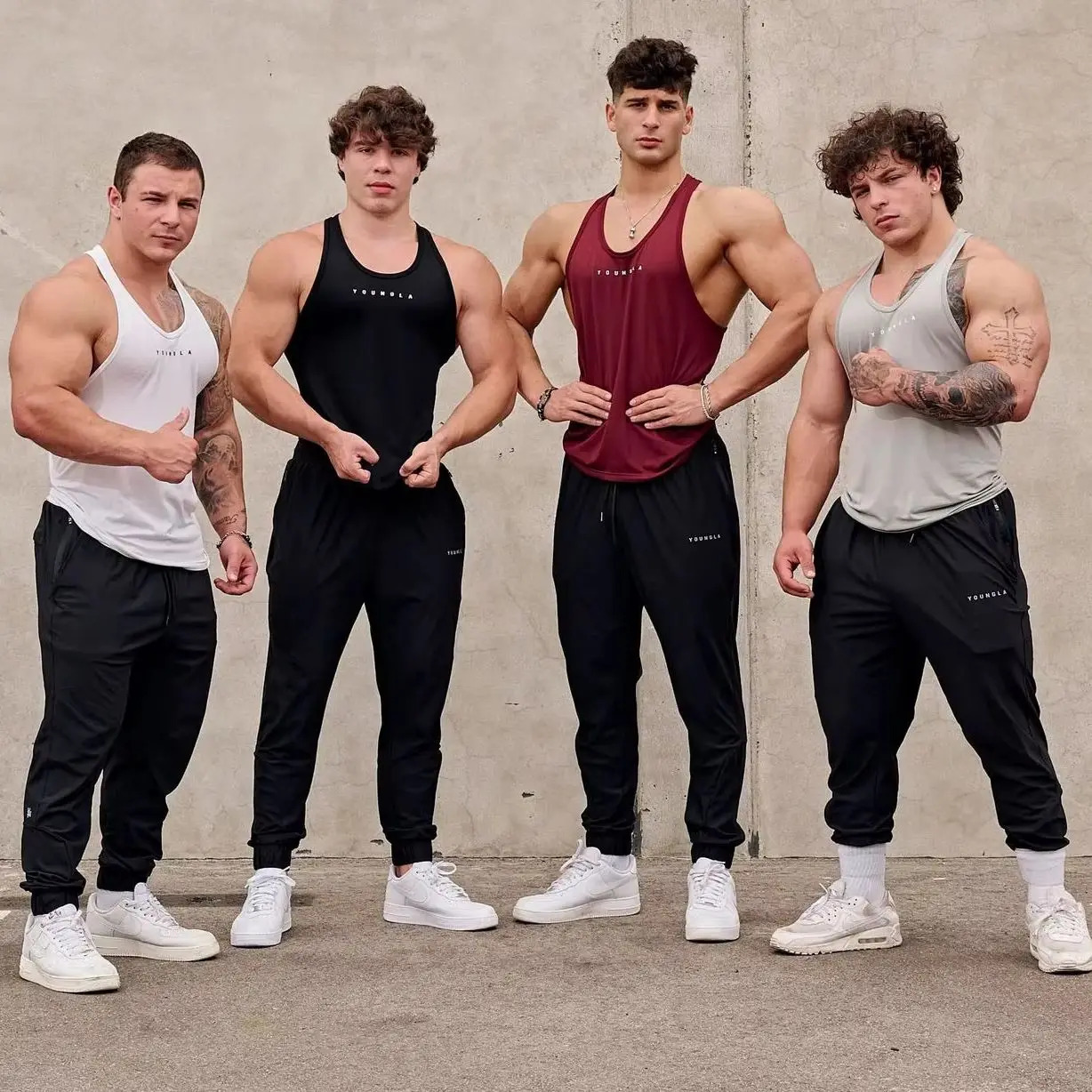 American YOUNG Muscle Fitness Vest Mens Sports Outdoor Running Tight Quick Dry Fashion Sleeveless Shirt Summer 250304
