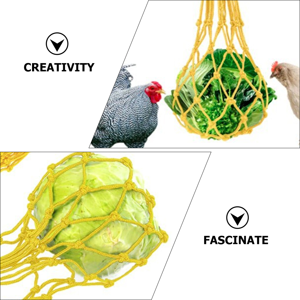 Hen Feeding Net Bag to Birds Vegetable Feeder Poultry Bags Chicken Yellow Mushroom Hunting