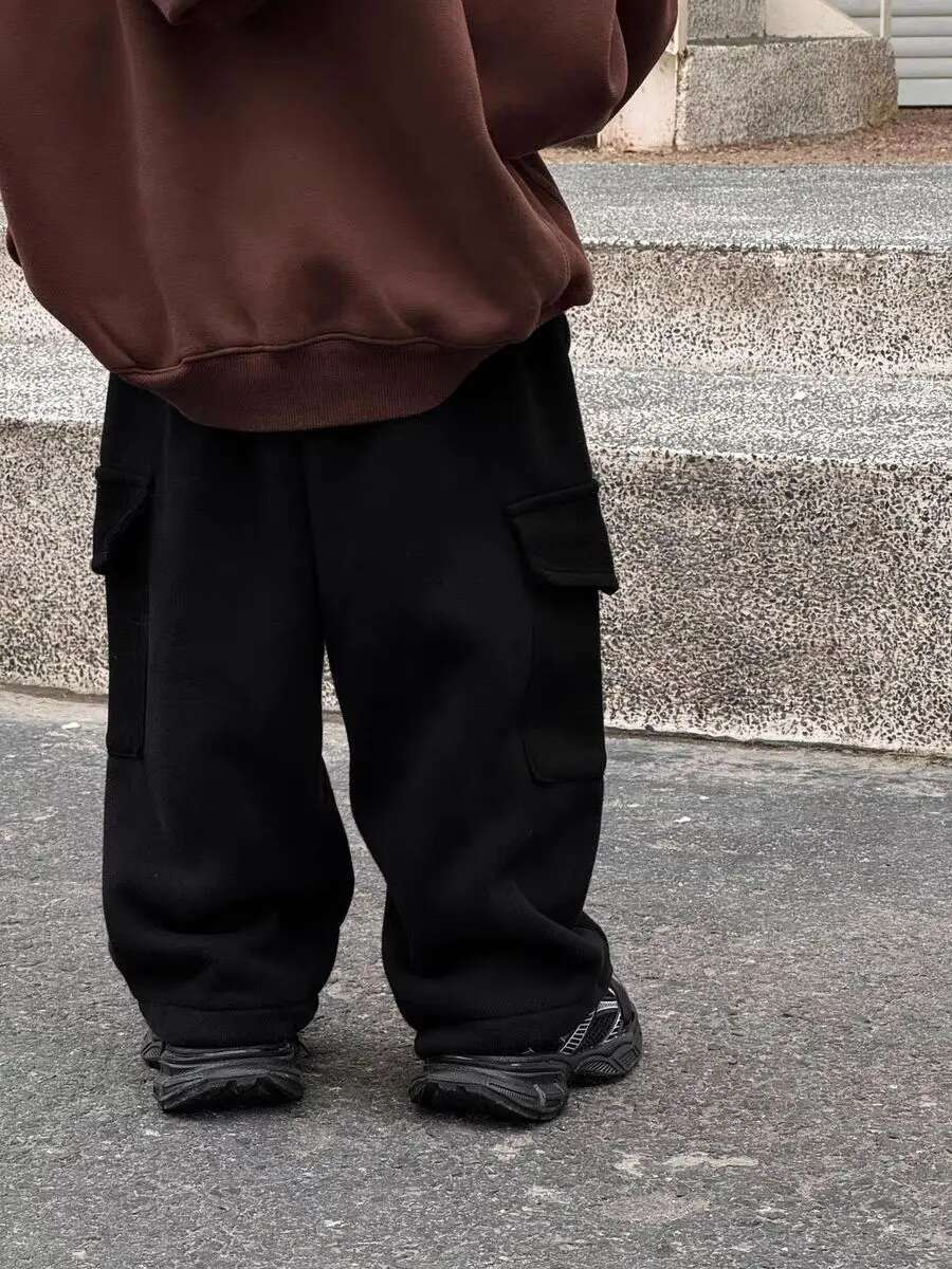 Ddmyshoesvip Winter Plush New Korean Children S Clothing For Boys Thickened Baby Warm Casual Kids Cargo Pants