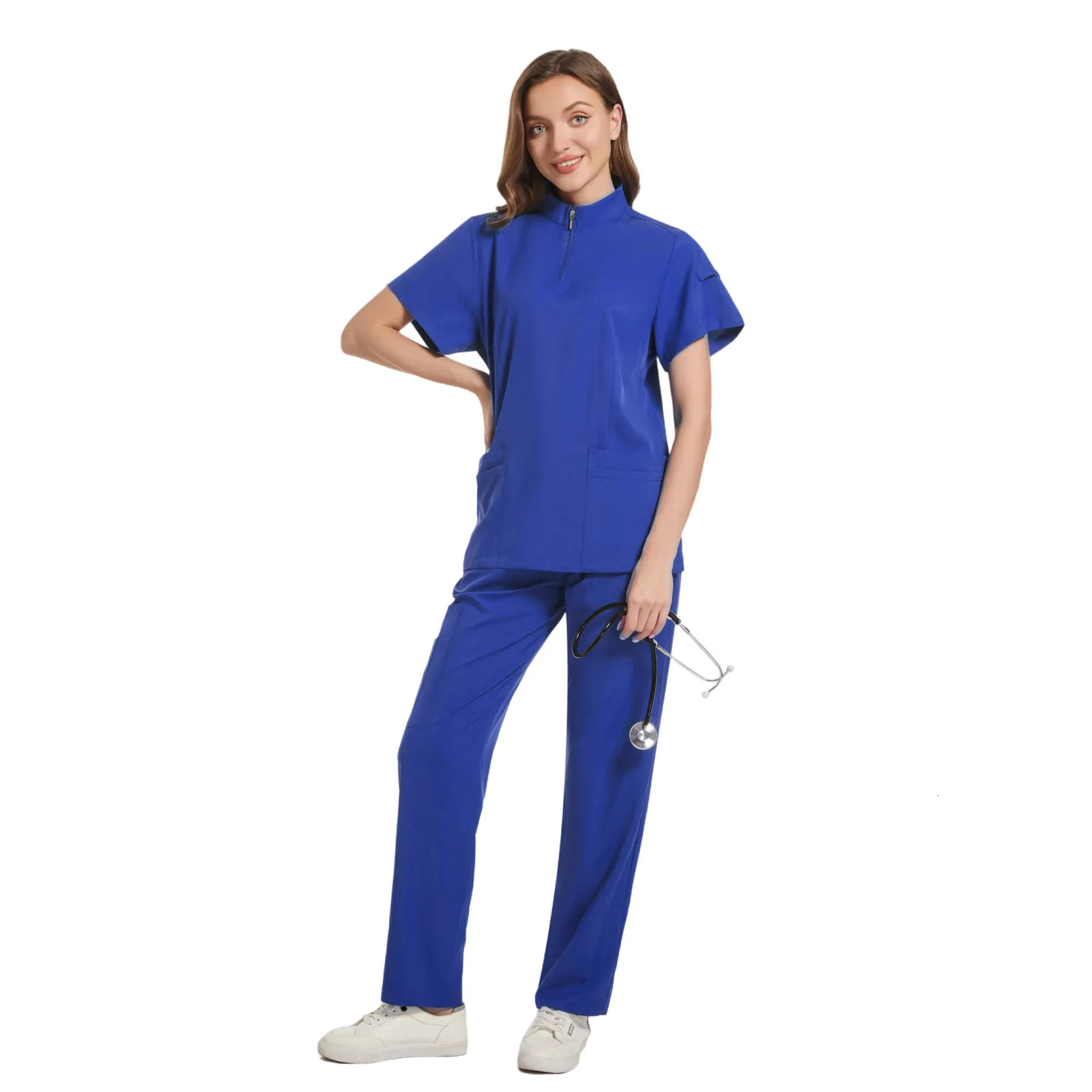 Unisex Uniforms Men Women Nursing Clothes Beauty Costume Nurse Scrubs Sets Doctor Dentist Workwear Clinical Tops Pants 250304