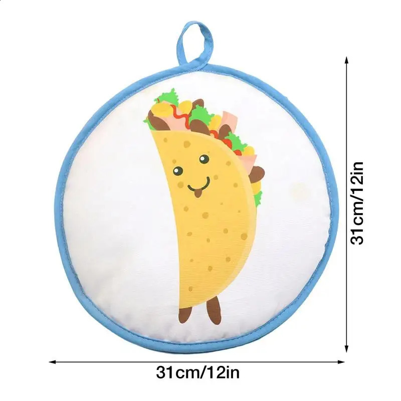 Ship from US 30cm Cloth Bag Burrito Portable Tortilla Warmer Pouch Kitchen For Microwave Restaurant Food Pancake Heat Resistant Printed Flour 250305FB