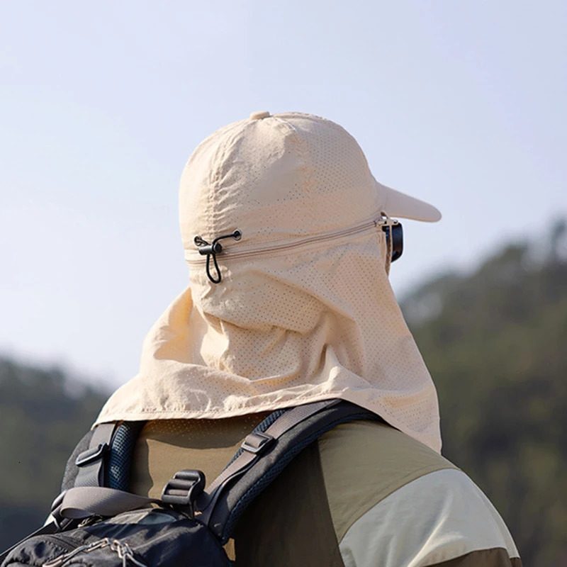 Multifunction Baseball Cap with Neck Flap Mens Summer Anti-UV Sun Hat Women Outdoor Foldable Quick Drying Hiking Fishing Hat 250304