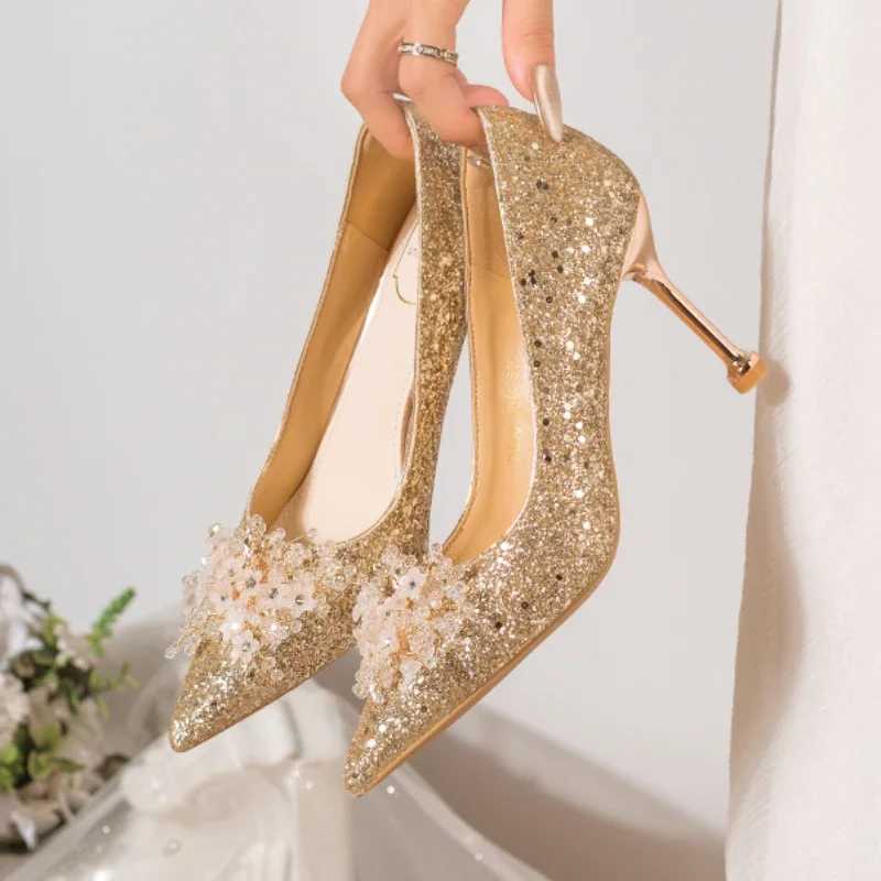 Wens Rhine Wedding Shoes New Luxury Buckle Decorative Pumps Banquet Designer High H Shoes Wen Womens Shoes Y250304