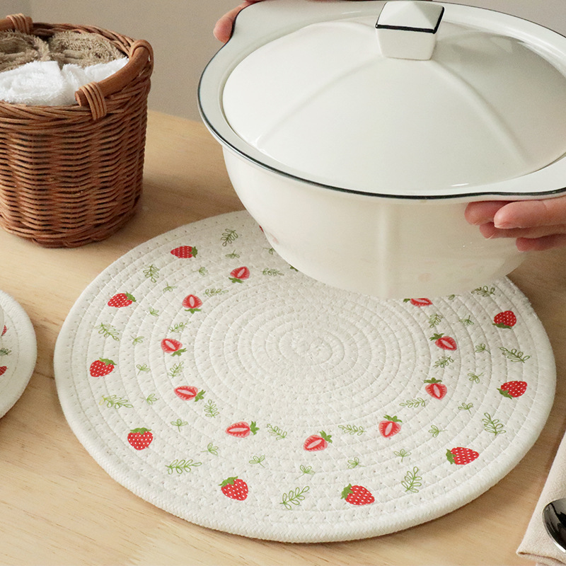 2026 Woven Insulation Table Plate Cup Round Tablecloth Pot Mat Bowl Mat B01