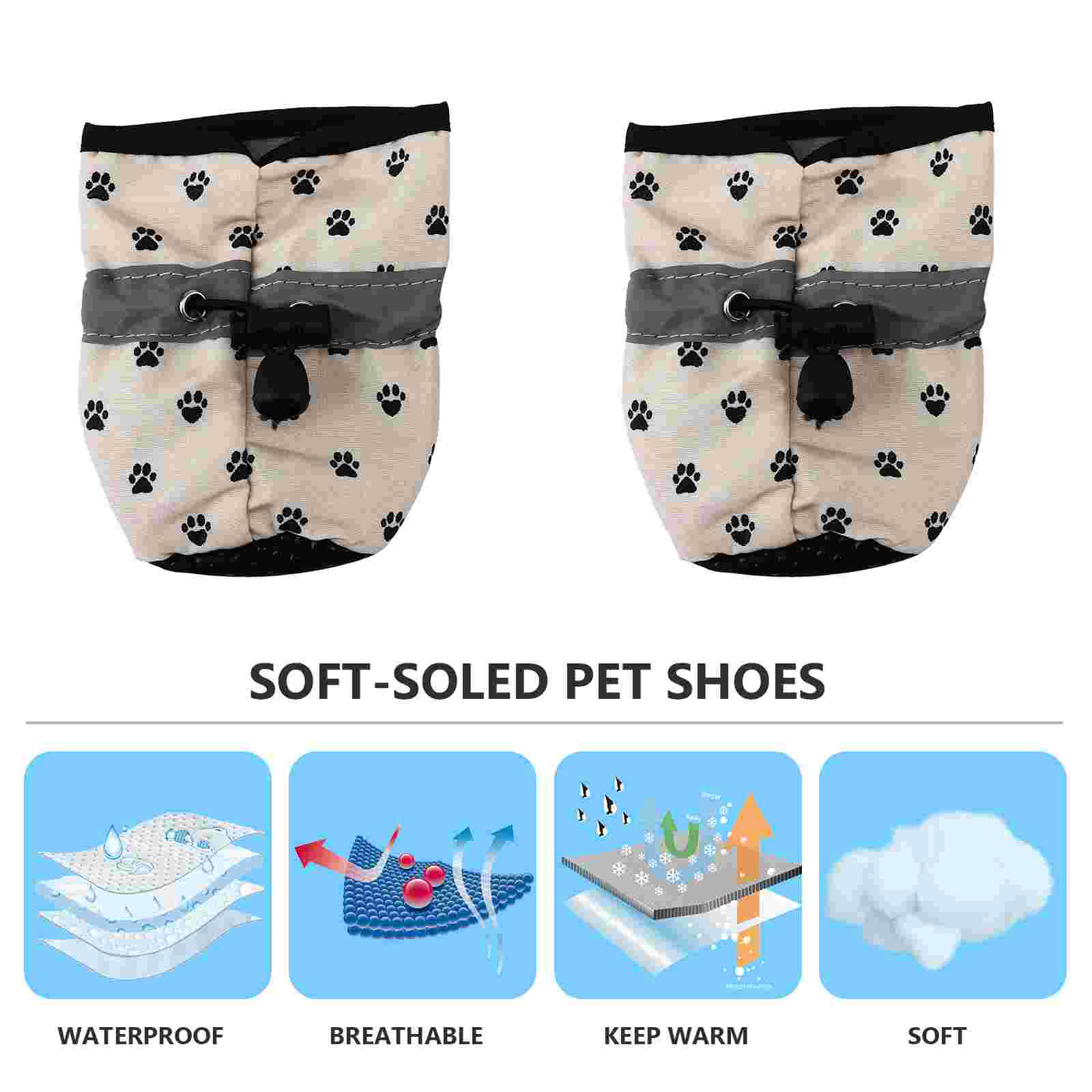 4 Pcs Soft Soled Waterproof Dog Shoes Small Puppy Boots Booties Cloth Pet Supplies Paw Protectors for Dogs