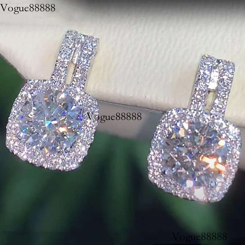 Sterg Sier Stud for Women Bg AAA White Cubic Zirconia Statement Earrings Hot Sale Jewelry