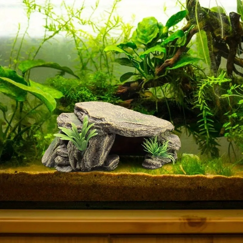 1PC Aquarium Turtle Tank Decoration Terrace Artificial Shelter Decor Ornament Reptile Resting for Fish Terrapins Frogs Turtles