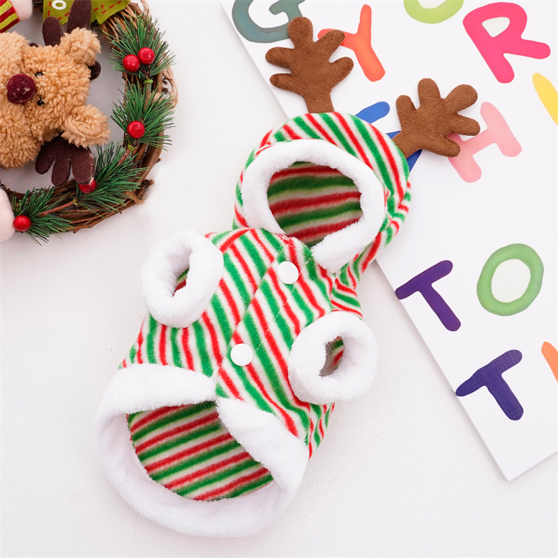 Halloween - themed Spooky Print Fleece Pet Outfits with Witch Hat Embellishments for Small and Medium - sized Dogs and Cats