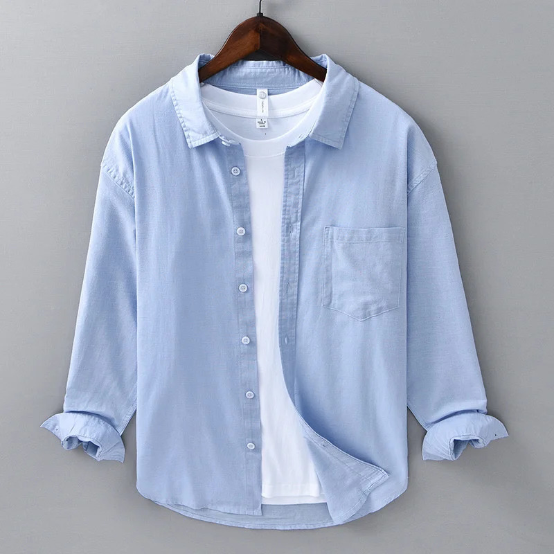 11 color mens linen long sleeved business casual shirt for outdoor shopping loose fit plus size XS6XL 250227Z