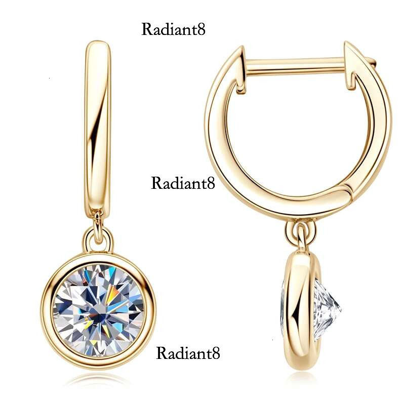 RAPRGOLD GRA Certified 1ct-3ct Moissanite Hoop Earrings for Women S Sterg Sier Hie Earring Wedding Fine Jewelry Gifts