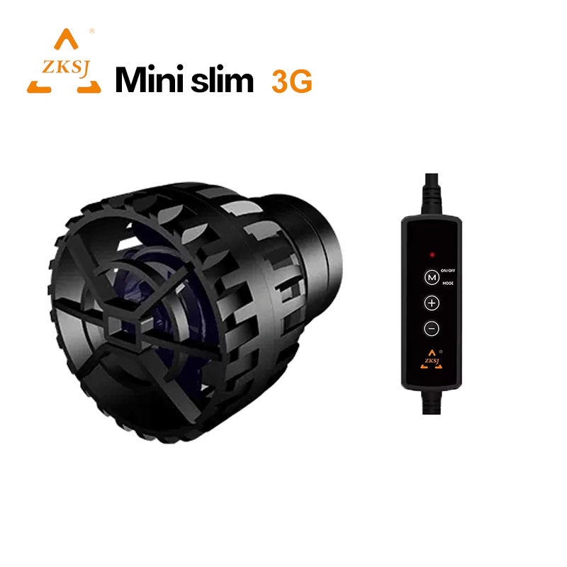ZKSJ Third generation Mini Slim 2000/3000 Mini Aquarium Wave Maker Circulation Pump 3 Wave Patterns No control program