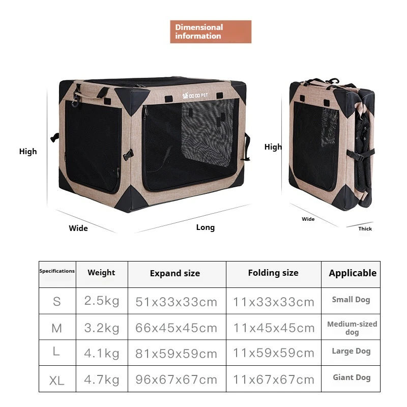 Pet Car Dog Cage Dog Car Seat Breathable Visible Pet Car Bag Top Skylight Dog Carrying Box