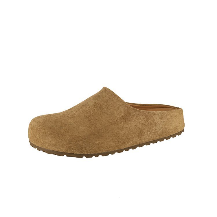 2025 Spring New Shoes with Thick Bottom Comfortable Matte Leather Casual Designer from South Korea, Women's Outdoor Slippers, Trendy Casual Sanda