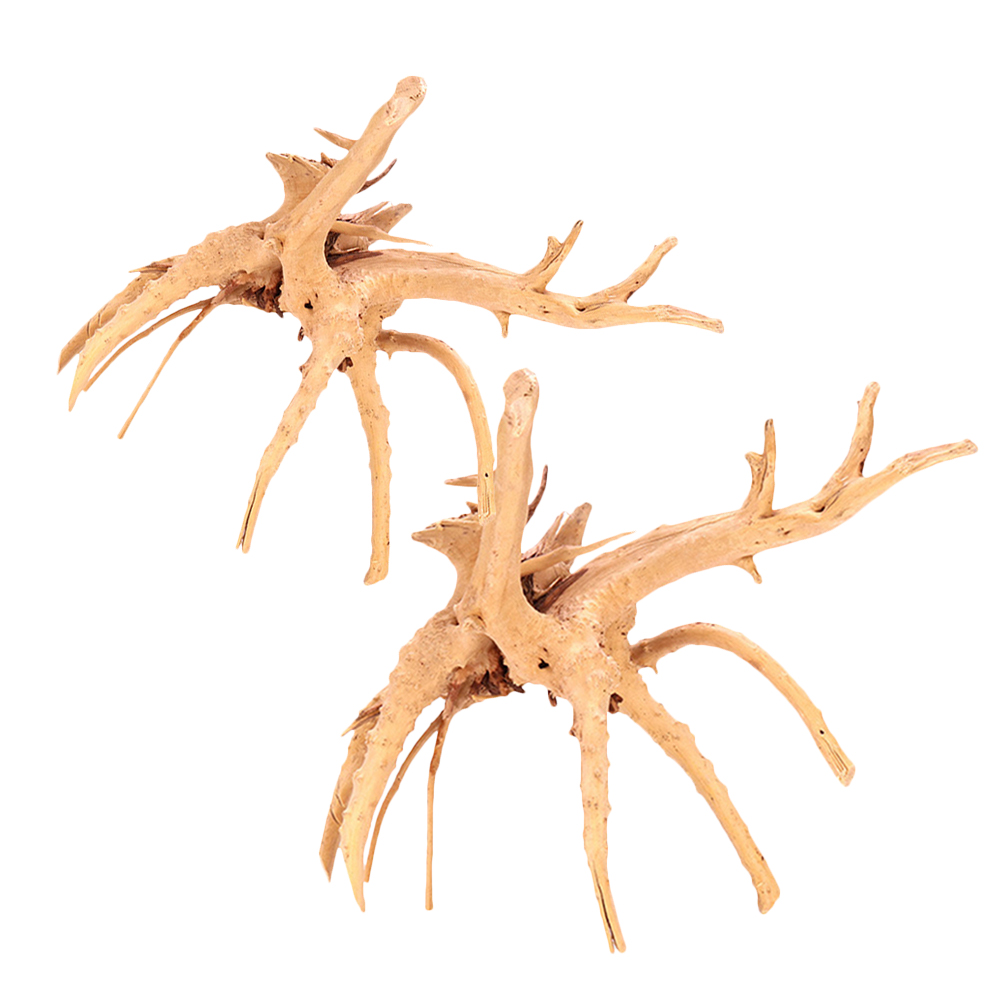 2 Pcs Coasters Decoration Dead-wood Ornaments Decorate Reptile Tree Bark Tank Khaki Aquarium Spider for Snake Spiders