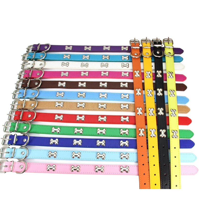 Pet-Friendly Premium Bone Leather Dog Collar Versatile Design for Cats and Various Breeds of Dogs