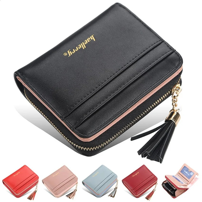 Fashion womens short wallet PU leather clutch Billfold multifunctional coin card clip notebook 250305