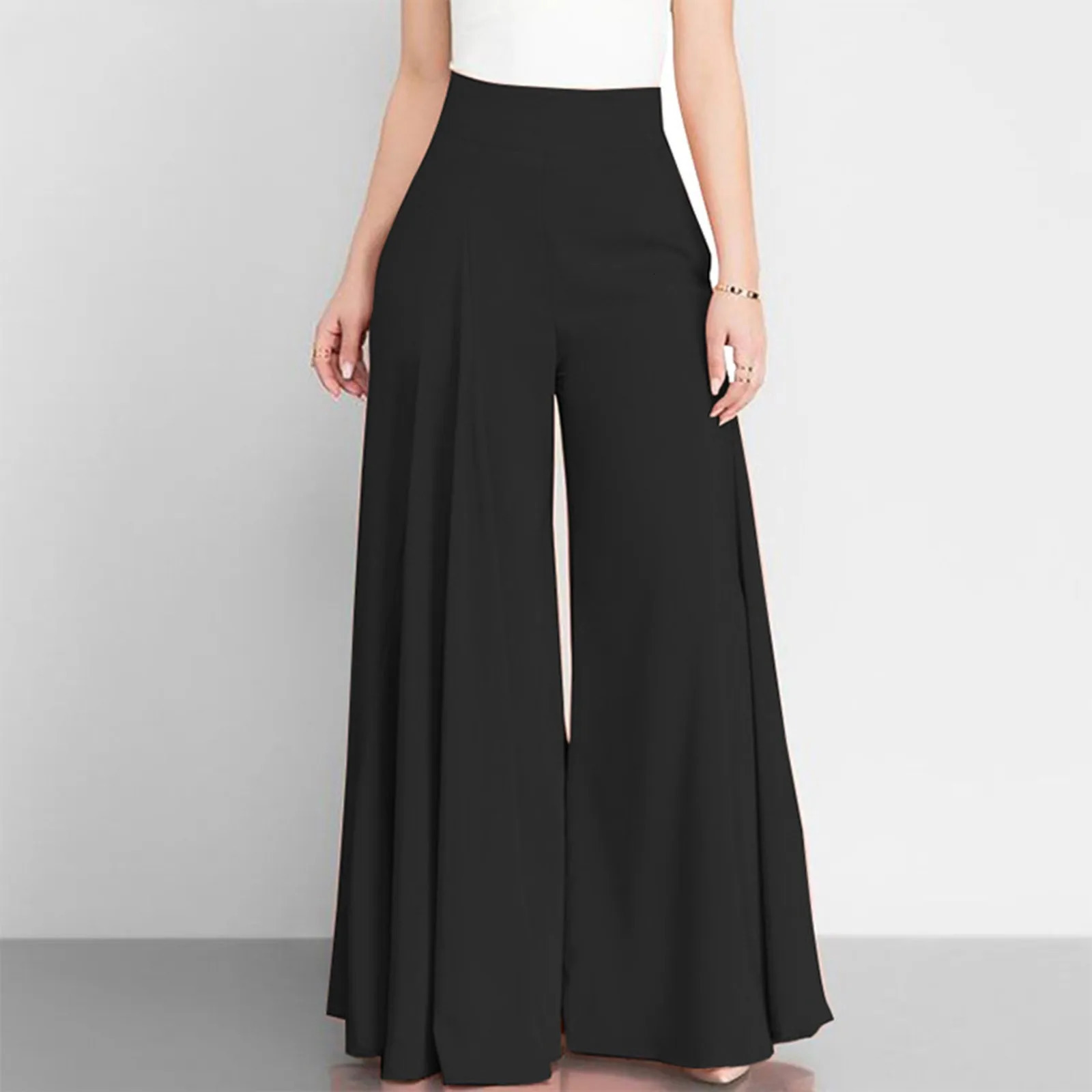 Womens Wide Leg Suit Pants High Waist Dress Pants Casual Comfy Pockets Trousers Floor Mopping Trousers Sweatpants For Women 250304