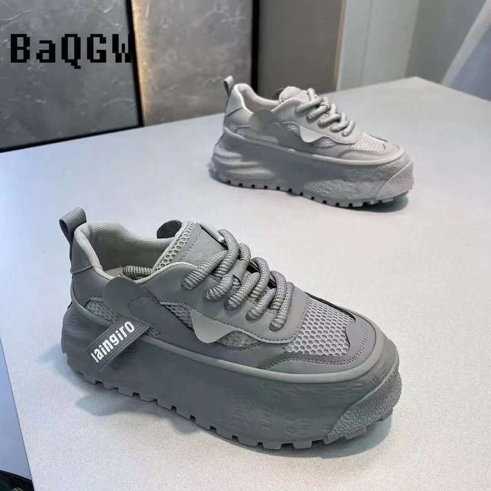Color Block New Letter Design Chunky Sneaker for Men Board Fashion Casual Upper Height Increased Flat Platform Shoes