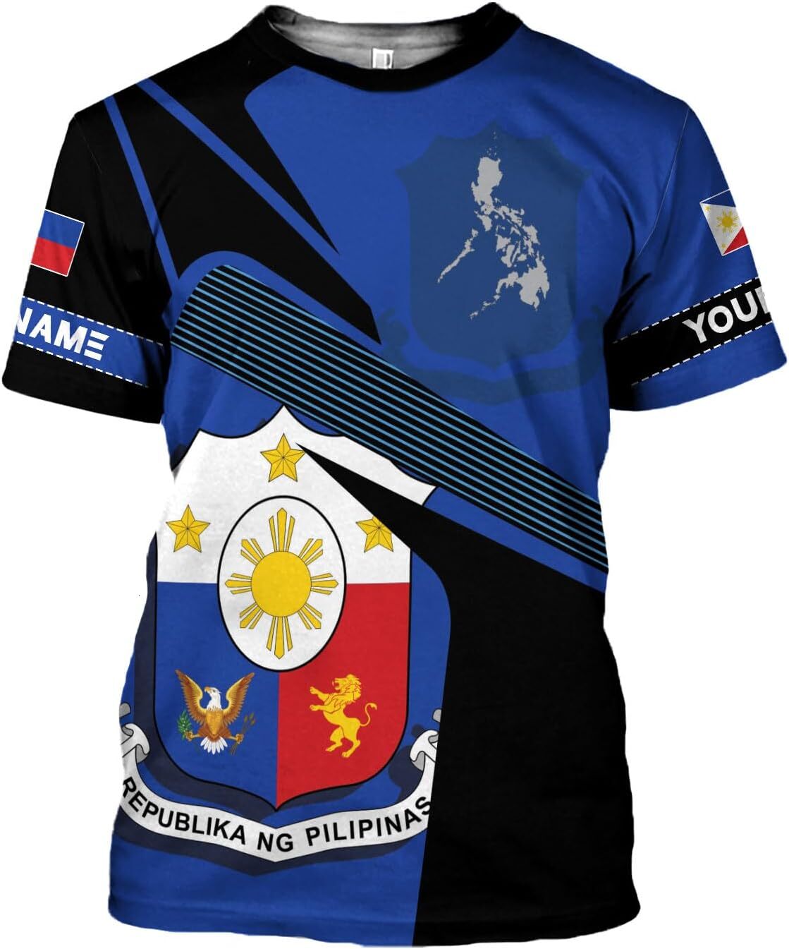 Mens T shirt Personalized Name Philippines Shirts 3D, Filipino Flag Pride Shirt Philippines Shirt Flag Tshirt for Men 3 tee Casual tops summer clothes