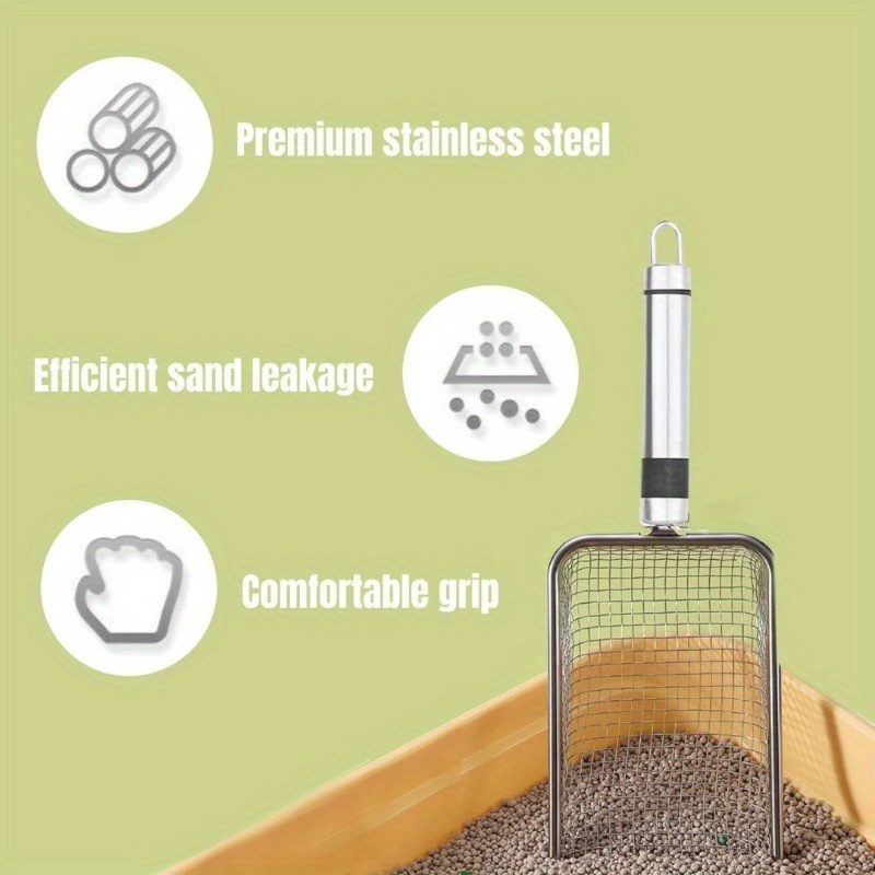 Pet Cleaning Tool Metal Aluminum Alloy Cat Litter Scoop Stainless Steel Durable Handle Pet Poop Shovel